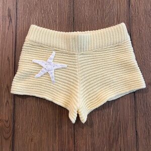 Yellow knit shorts
